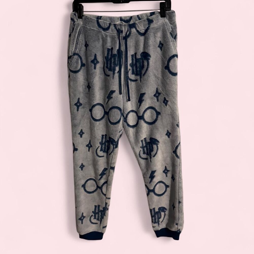 Harry Potter Pants Womens Medium Blue Fleece Sleep Joggers